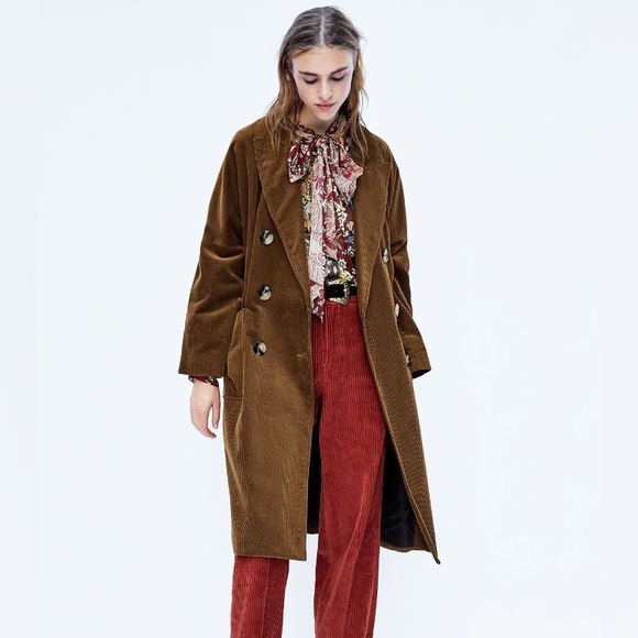 NWOT ZARA Brown Corduroy Coat - Picture 4 of 4